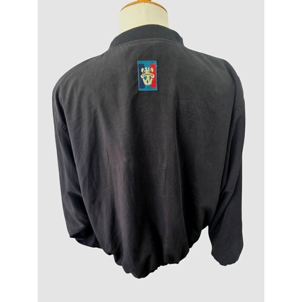 Sunice Y2K Reversible Golf Pullover Jacket Mens L Black/Gray Stripe Windbreaker